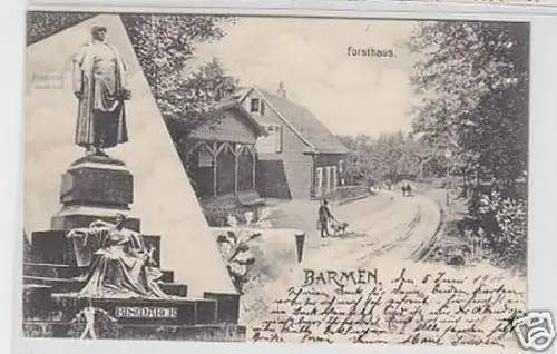 19072 Ak Barmen Forsthaus Bismarckdenkmal 1900