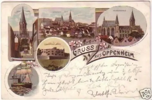 20917 Ak Lithographie Gruss aus Oppenheim um 1900