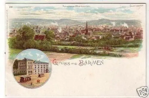 27762 Ak Lithographie Gruss aus Barmen um 1900