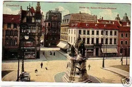 28880 Ak Düsseldorf Partie am Kaiser Wilhelm Denkmal