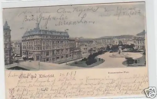32586 Ak Gruß aus Elberfeld Brausewerther Platz 1899