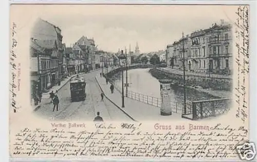 33193 Ak Gruß aus Barmen Werther Bollwerk 1900