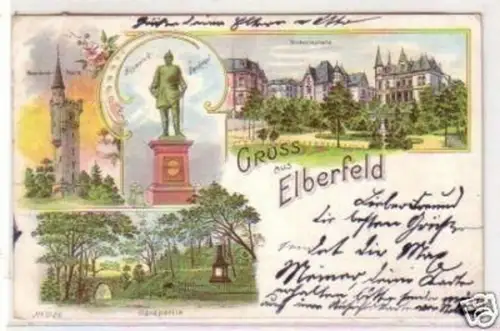34230 Ak Lithographie Gruß aus Elberfeld 1901