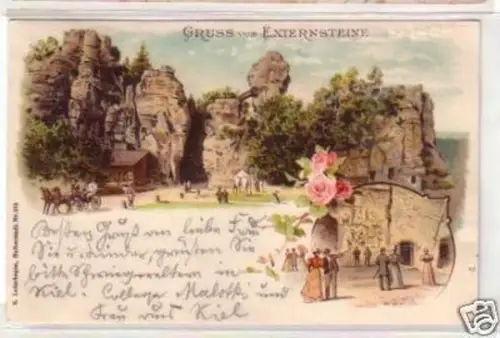 34496 Ak Lithographie Gruss von Externsteine 1901