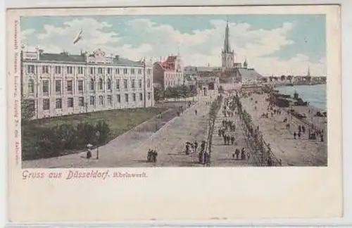 42284 Ak Gruss aus Düsseldorf Rheinwerft um 1900