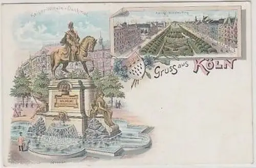 43097 Ak Lithographie Gruß aus Köln um 1910