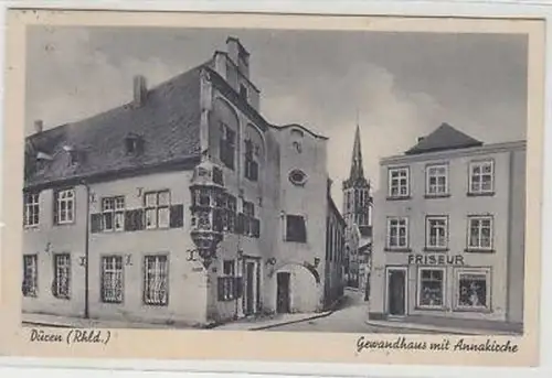 43830 Ak Düren (Rhld.) Gewandhaus mit Annakirche 1941