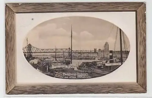 44240 Ak Duisburg Ruhrort an der neuen Rheinbrücke 1909