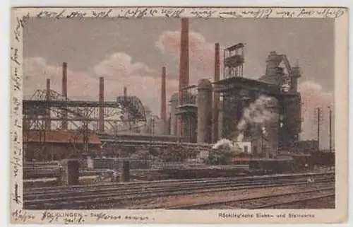 43782 Ak Völklingen Röchling´sche Stahlwerke 1923