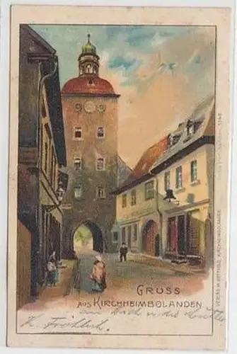 50578 Ak Lithographie Gruß aus Kirchheimbolanden 1899