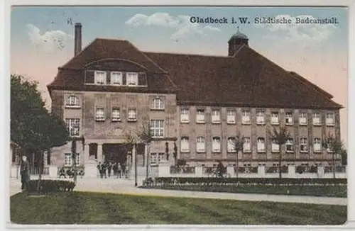 53142 Ak Gladbeck in Westfalen städtische Badeanstalt 1928