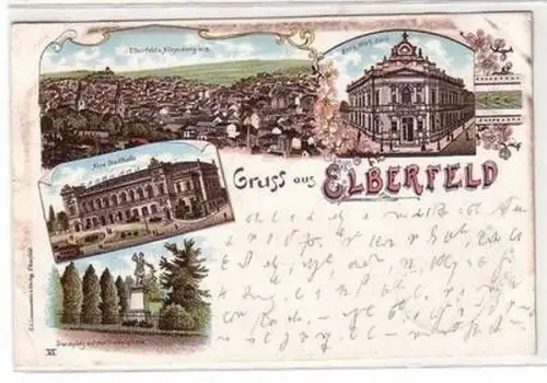 55459 Ak Lithographie Gruß aus Elberfeld 1897