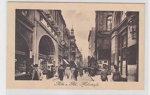 63690 Ak Köln am Rhein Hohestraße mit Geschäften um 1930