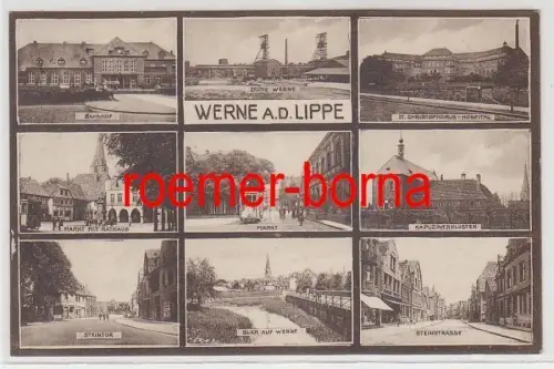 71147 Mehrbild Ak Werne an der Lippe Zeche, Bahnhof usw. 1930