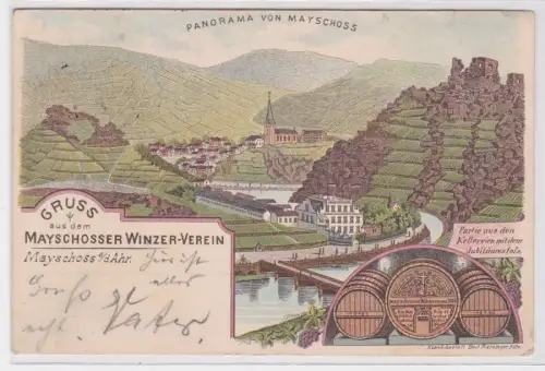 80370 AK Gruss aus dem Mayschosser Winzer-Verein - Panorama