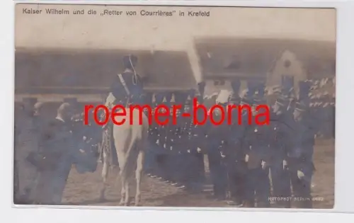 81566 Foto Ak Kaiser Wilhelm und die 'Retter von Courrières' in Krefeld 1906