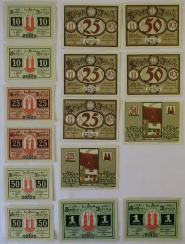 15 Banknoten Notgeld der Stadt Jessnitz 1921 (108073)