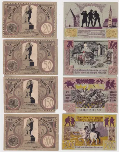 4 Banknoten Notgeld Stadt Lucka 1921 (168979)