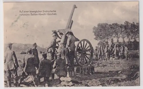 54244 Ak Militär Ballon-Abwehr-Geschütz auf beweglicher Drehscheibe um 1915