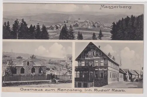 05740 Mehrbild Ak Masserberg Gasthaus zum Rennsteig Rudolf Raab 1921