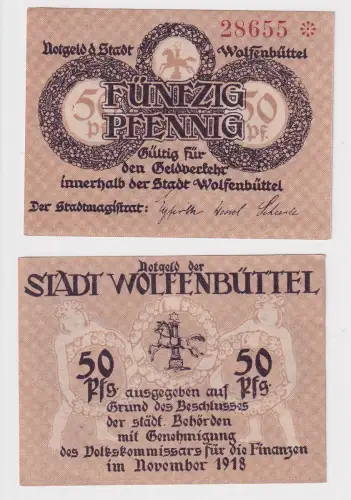50 Pfennig Banknote Notgeld Stadt Wolfenbüttel 1918 (168914)