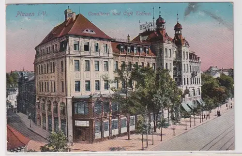 63482 Feldpost Ak Plauen i.V. - Conditorei und Café Trömel 1916