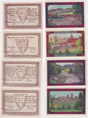 4 Banknoten Notgeld Gemeinde Weddersleben 1921 (168827)