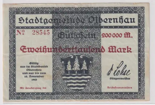 Banknote 100000 Mark Inflation Olbernhau 15.11.1923 (131579)