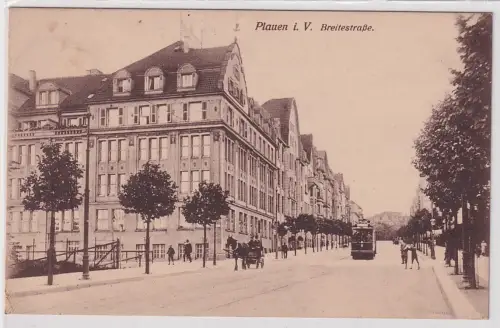 95202 Feldpost Ak Plauen i.V. - Breitestraße 1916
