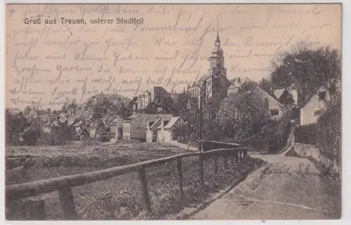 17449 Feldpost Ak Gruß aus Treuen - Totalansicht vom unteren Stadtteil 1916