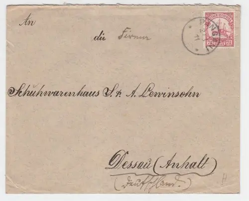 62687 Brief Deutsch Ostafrika DOA von Pangani nach Dessau 1911