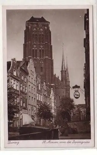 24665 Ak Danzig St. Marienkirche von der Jopengasse um 1930