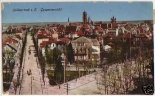 15243 Ak Schlettstadt im Elsaß Gesamtansicht 1916