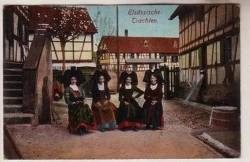 49892 Feldpost Ak Elsässische Trachten 1916