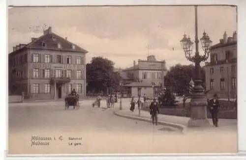 45362 Ak Mülhausen im Elsass Bahnhof 1905