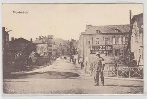 54555 Feldpost Ak Montmédy Lothringen Strassenansicht 1. Weltkrieg 1917