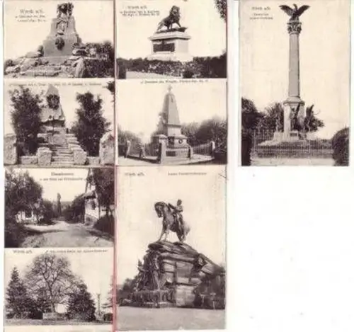 43322/5 Ak Wörth a.S. Kriegerdenkmäler um 1915