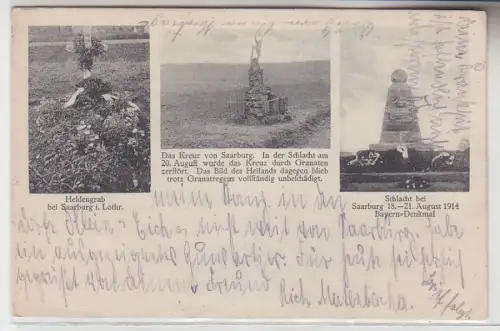 70686 Mehrbild Ak Saarburg in Lothringen Bilder der Schlachtfelder 1915