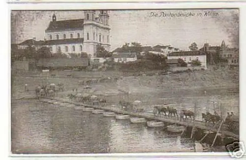 10703 Feldpost Ak Pontonbrücke in Wilna 1918