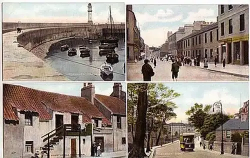 02337/4 Ak Newhaven Habour, Main St. usw. um 1910