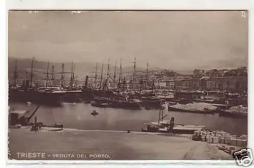 31163 Ak Trieste Italien Veduta del Porto 1919