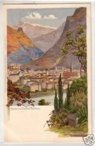 30510 Ak Lithographie Bozen m.d. Sarner Schloß um 1910