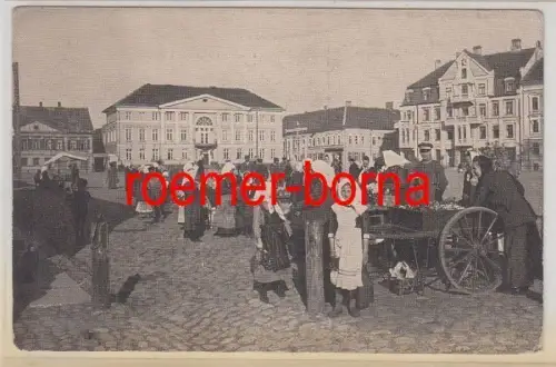 78363 Feldpost Ak Mitau Jelgava Marktplatz mit Kurlandhotel 1916