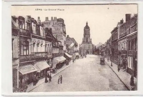 35274 Ak Lens France La Grand Place um 1915