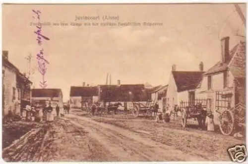 25687 Ak Juvincourt (Aisne) Straßenbild im 1. Weltkrieg