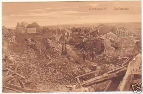 26750 Ak Givenchy Dorfstraße 1. Weltkrieg um 1915