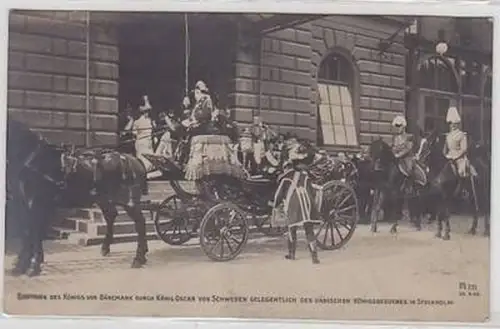 51816 Ak Dänischer Königsbesuch in Stockholm Schweden 1907