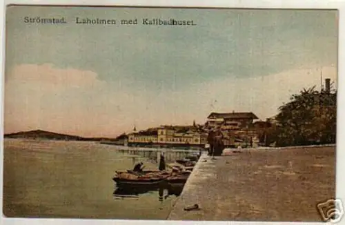 12621 Ak Strömstad Laholmen med Kallbadhuset um 1920