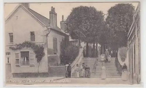 54537 Feldpost Ak Chauny l´escalier des Promenades 1916