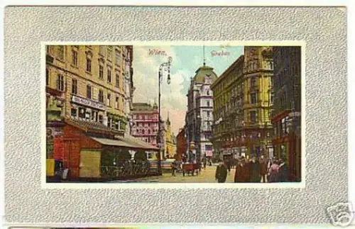 03553 Ak Wien Graben mit Geschäften 1910